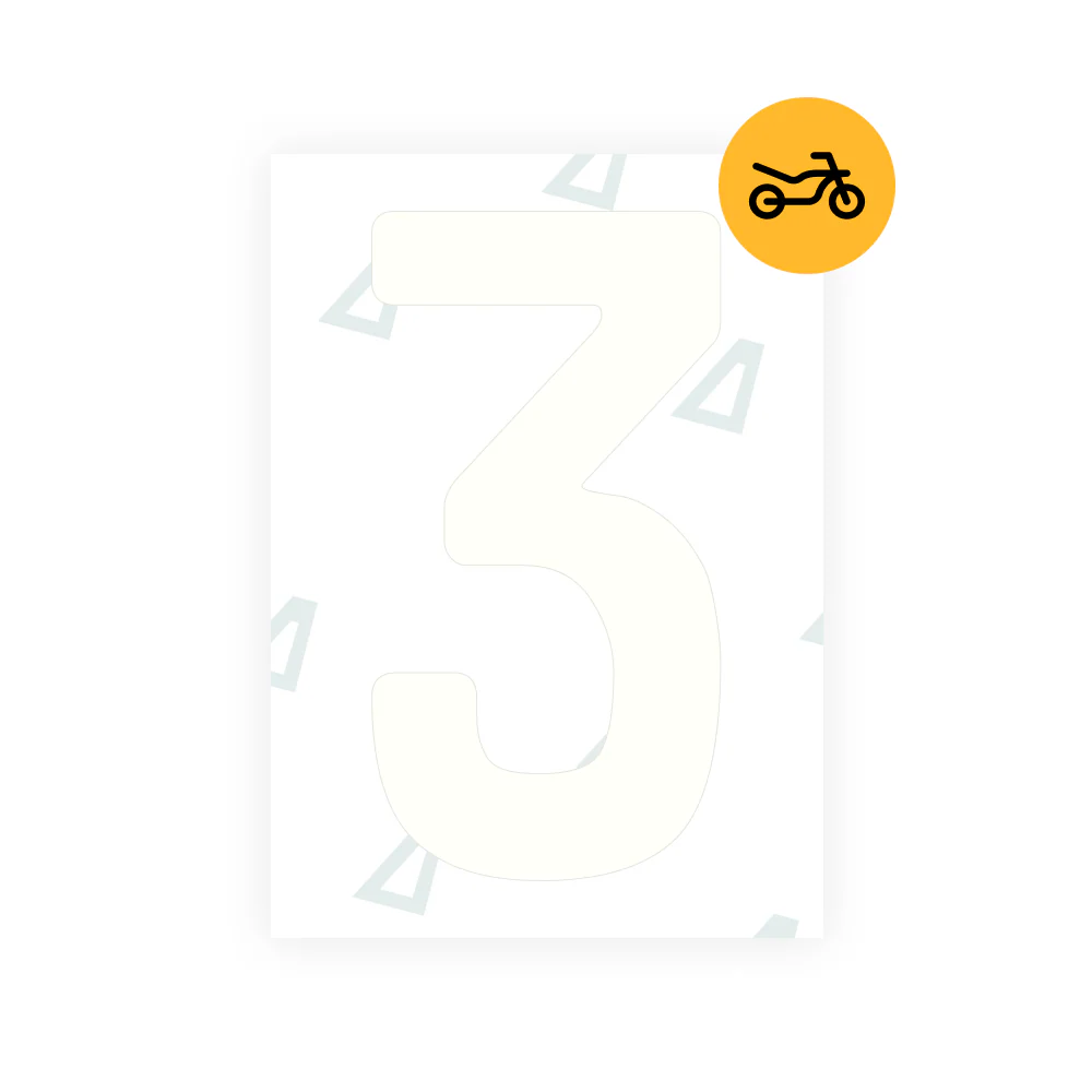 Alite Nanofilm for Brazil moto license plates - Symbol "3" - Image 2
