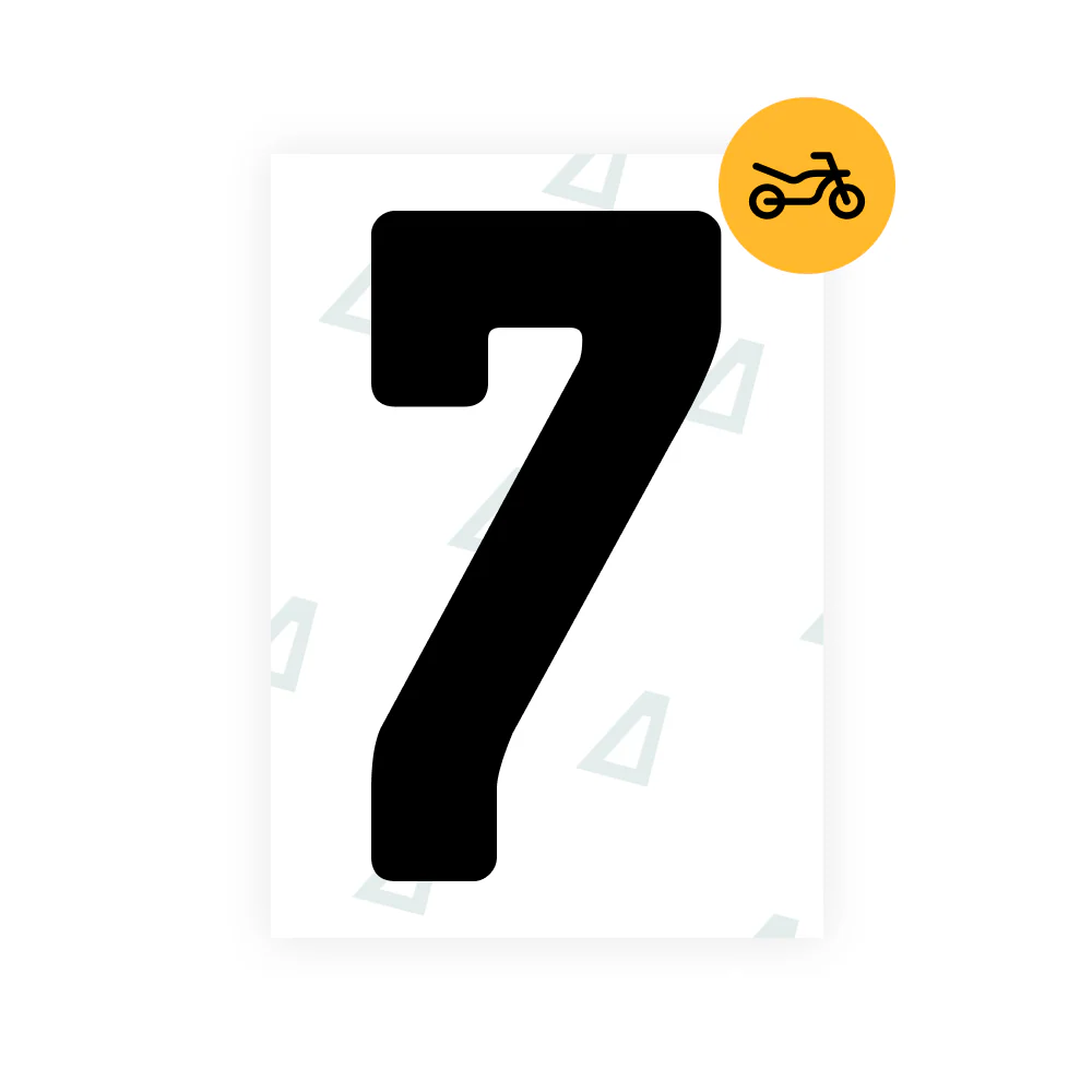 Alite Nanofilm for Argentina moto license plates - Symbol "7"