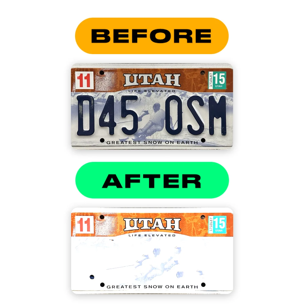 Alite Nanofilm for US (Utah 1994 - Round) license plates - Symbol "M" - Image 3