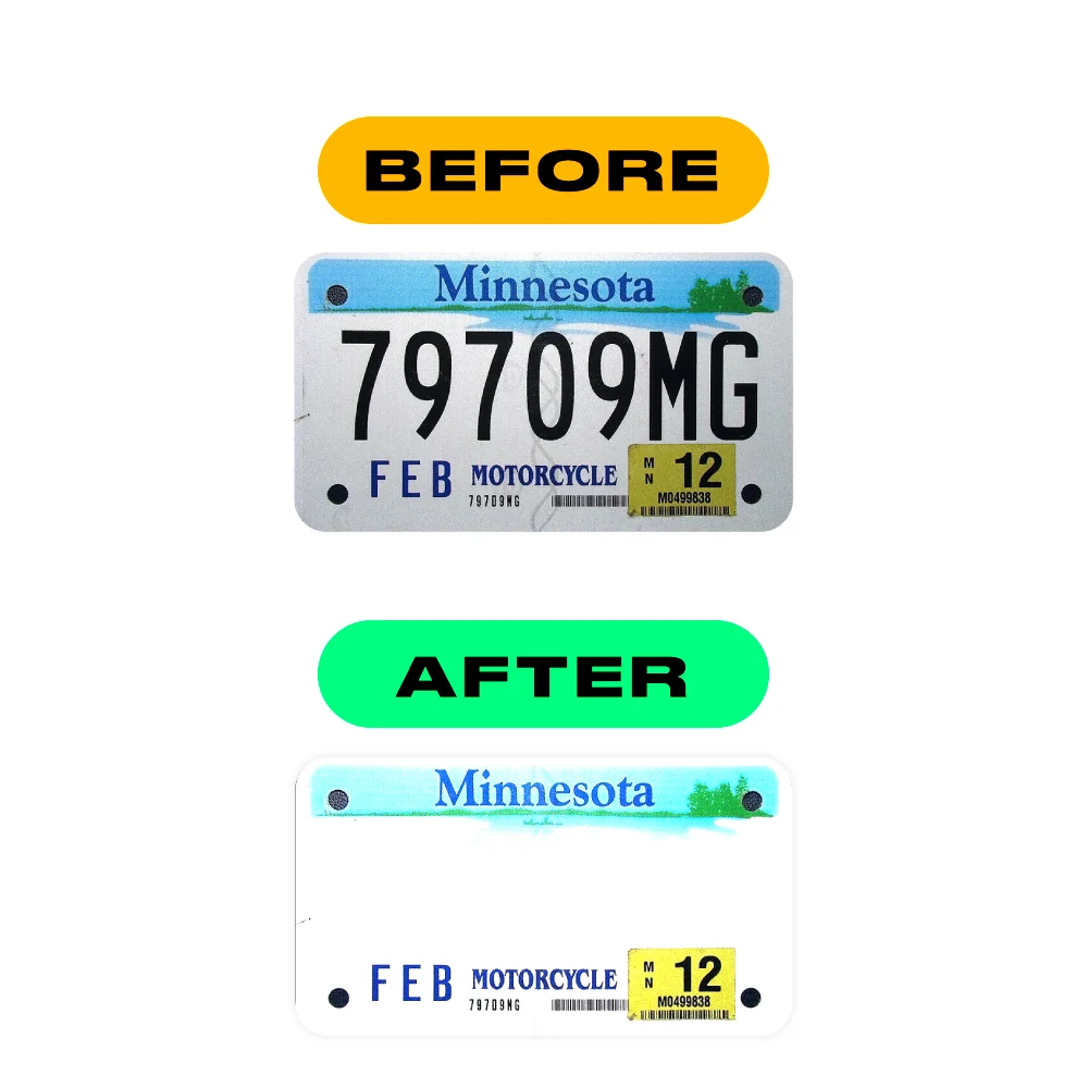 Alite Nanofilm for US (Minnesota) Moto license plates - Symbol "W" - Image 3