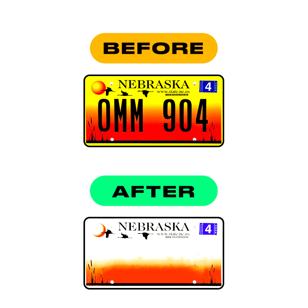 Alite Nanofilm for US (Nebraska 2002-2005) license plates - Symbol "Q" - Image 3