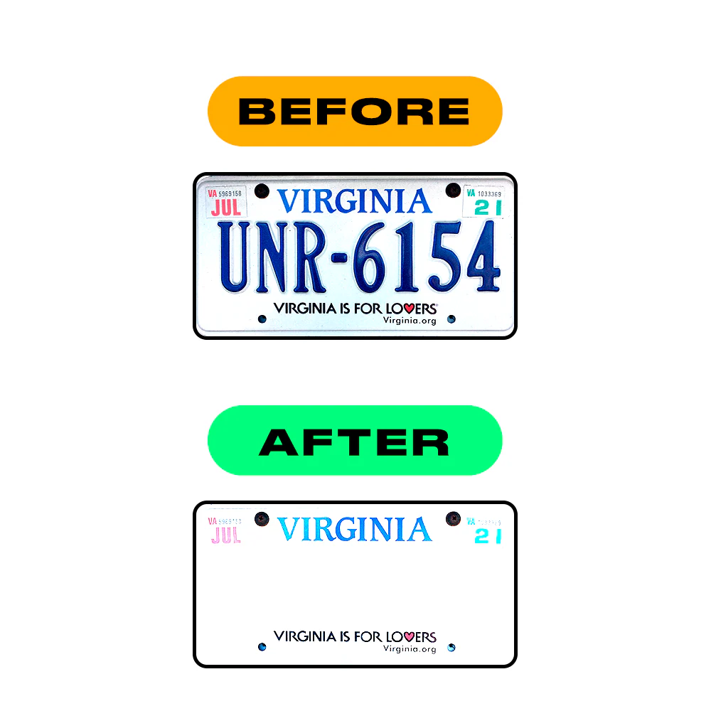 Alite Nanofilm for US (Virginia) license plates - Symbol "A" - Image 3